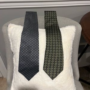 Mens Ties - Nautica Olive Green & Tan and Grant Thomas Black & White